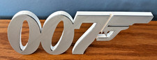 007 James Bond 3D printed Logo Sign Silver White Wall Desk Shelf Art New