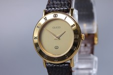 [Exc+5] Gucci 3000L 25mm Gold Dial Quartz Women's Watch From JAPAN