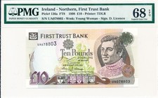 First Trust Bank Ireland 10 Pounds 1998  PMG  68EPQ