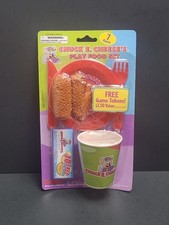 Juego de comida de colección raro Chuck E Cheese Play 2006 fichas de juego de taza de comida