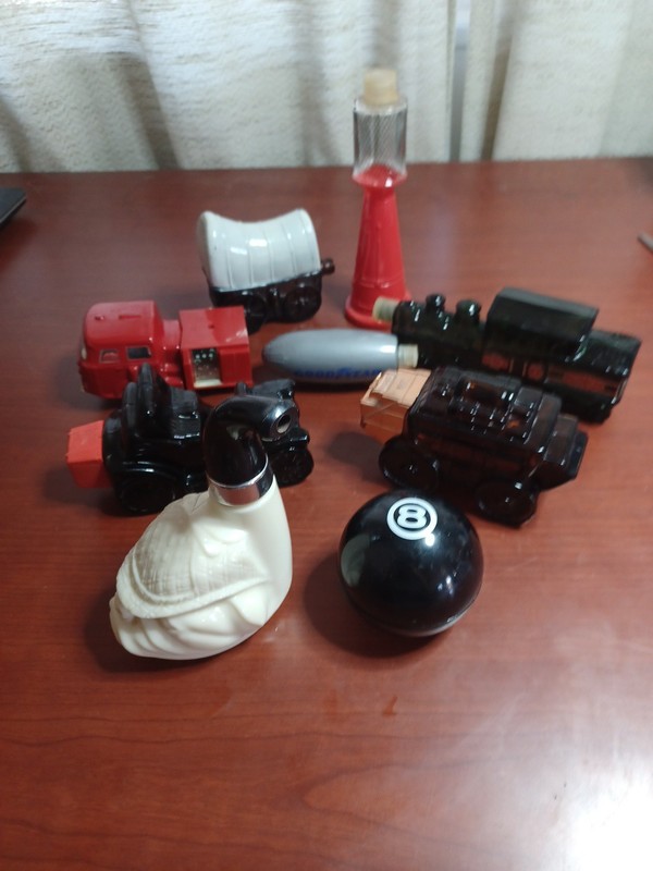 Lot Of 9 Avon Bottles and Decanters Empty No Boxes 4 Complete 5 Missing a Part