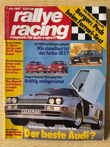 Rallye Racing Nr. 1 Ausgabe Januar 1987 Formel 1 Opel Kadett Brun-Motorsport