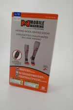 New Mobile Warming Merino Wool Heated Socks Size Large w Wireless Remote Unisex