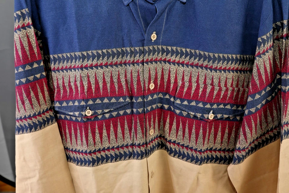 Camisa Roper Vintage Para Hombre Grande Abotonada Western Rodeo Vaquero Azteca XL Foto 3 de 4