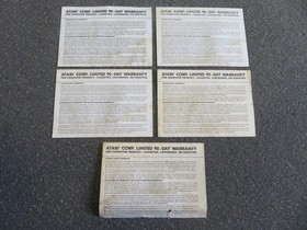 8 Atari 2600/7800 Manual Lot with 5 Warranty Card & Prosystem Owner Manual