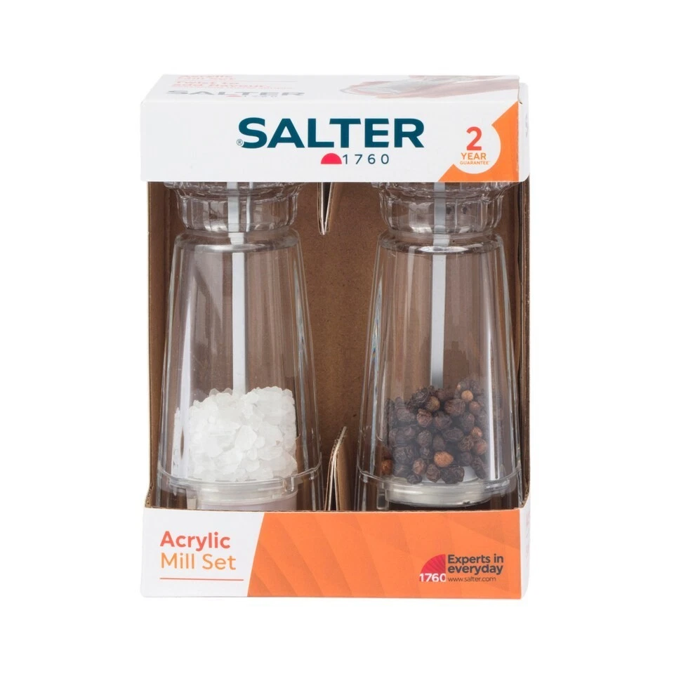 Salter Salt Pepper Grinder Acrylic Mill Set