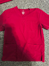 Lite Medical Unisex Medical Scrub Set Burgundy M Poly/Spandex Solid Top Pants