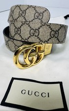 Gucci Reversible Monogram Belt, Women Size 80-32