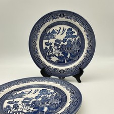 3 Churchill Blue Willow Dinner Plates 10.25" (26cm) Dishwasher & Microwave Safe