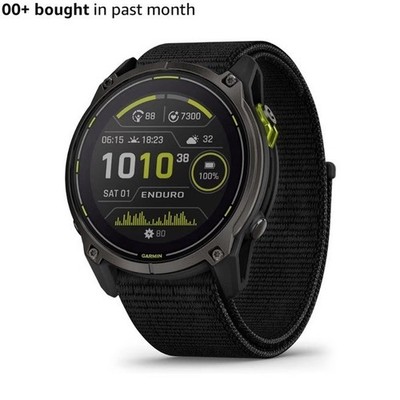 Garmin Enduro Gray DLC Titanium GPS Smartwatch with Black UltraFit Nylon Strap