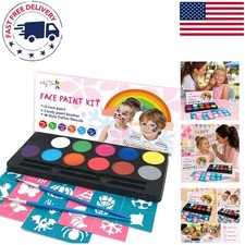 Creative Face Painting Kit for Kids - 12 Colors Hypoallergenic Stencils