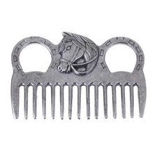 Stainless Steel Polished Horse Pony Grooming Comb Tool CurryComb Accessory
