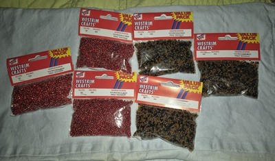 Western Trim 10/0 Rochaille Beads 3oz  6 Packages In Lot. 2 Colors 3 Of Each 