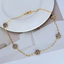 New! Tory Choker Gold Necklace with Jewelry Pouch Size length: 38cm