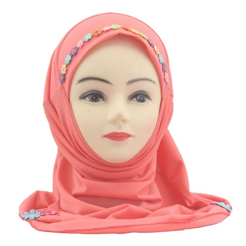 Musulmanes Niños Niñas Hiyab Flor Amira Turbante Bufanda Mantón Tirar Pañuelo 2-6 Años - Imagen 40 de 47
