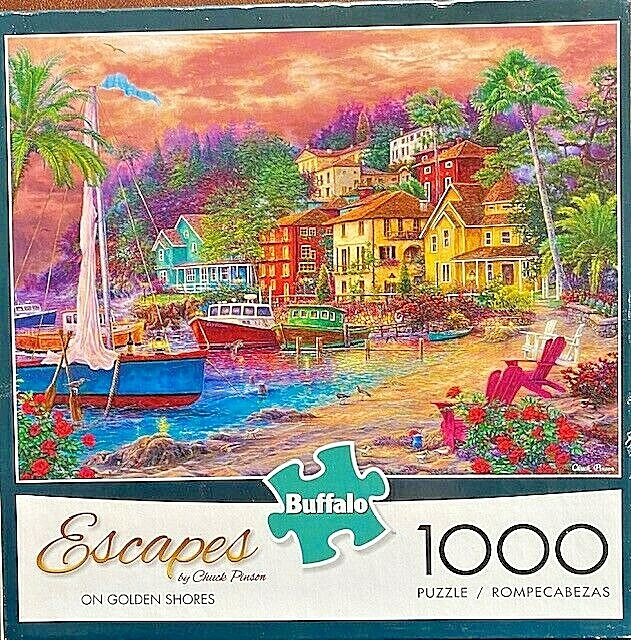 Golden Shores 1000-Piece Jigsaw Puzzle with Sailboats and Coastal Scenery