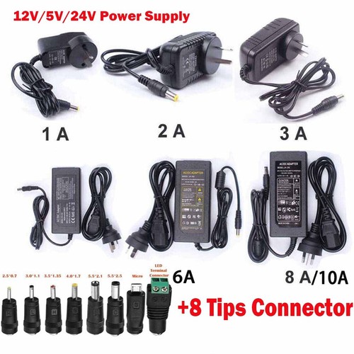 AC/DC Power Supply Adapter 12V 5V 24V USB Charger For LED Strip Lights With Tips - Picture 14 of 15