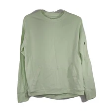 All in Motion French Terry Lounge Top Women Size S Lime Green Kangaroo Pocket 