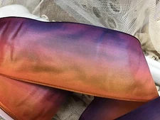 vintage ribbon 2" rayon acetate ombre orange purple 1yd made in France