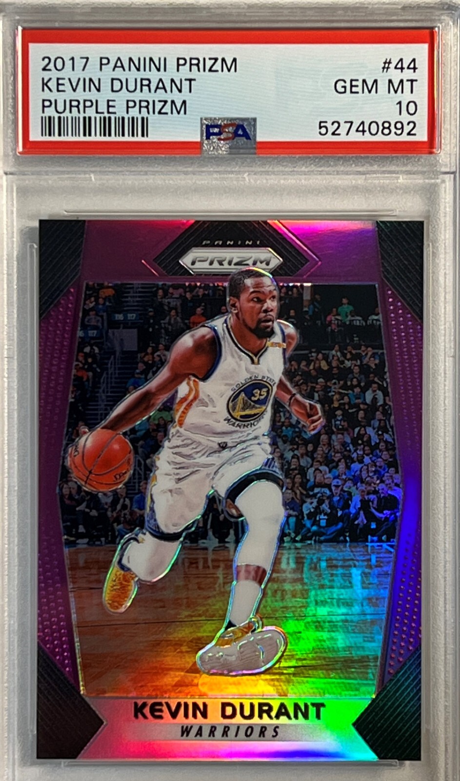 2017-18 Panini Prizm Basketball #44 Kevin Durant Purple Prizm /75 PSA 10