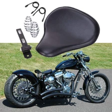 Motorcycle 13" Large Solo Seat Spring Saddle For Harley Davidson Bobber Chopper