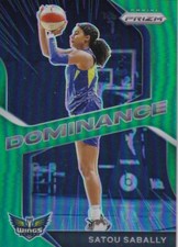 2021 Panini Prizm WNBA Dominance Insert Green Refractor #12 Satou Sabally