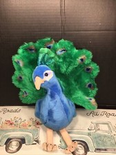 VGUC-12 FAO Schwarz Peacock Bird Plush Stuffed Animal Toy Schwartz Blue Green