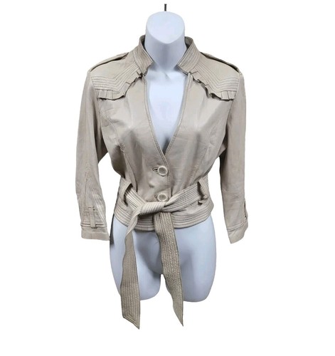 EKAM Sheepskin leather jacket L Light gray Sheep leather Women | eBay