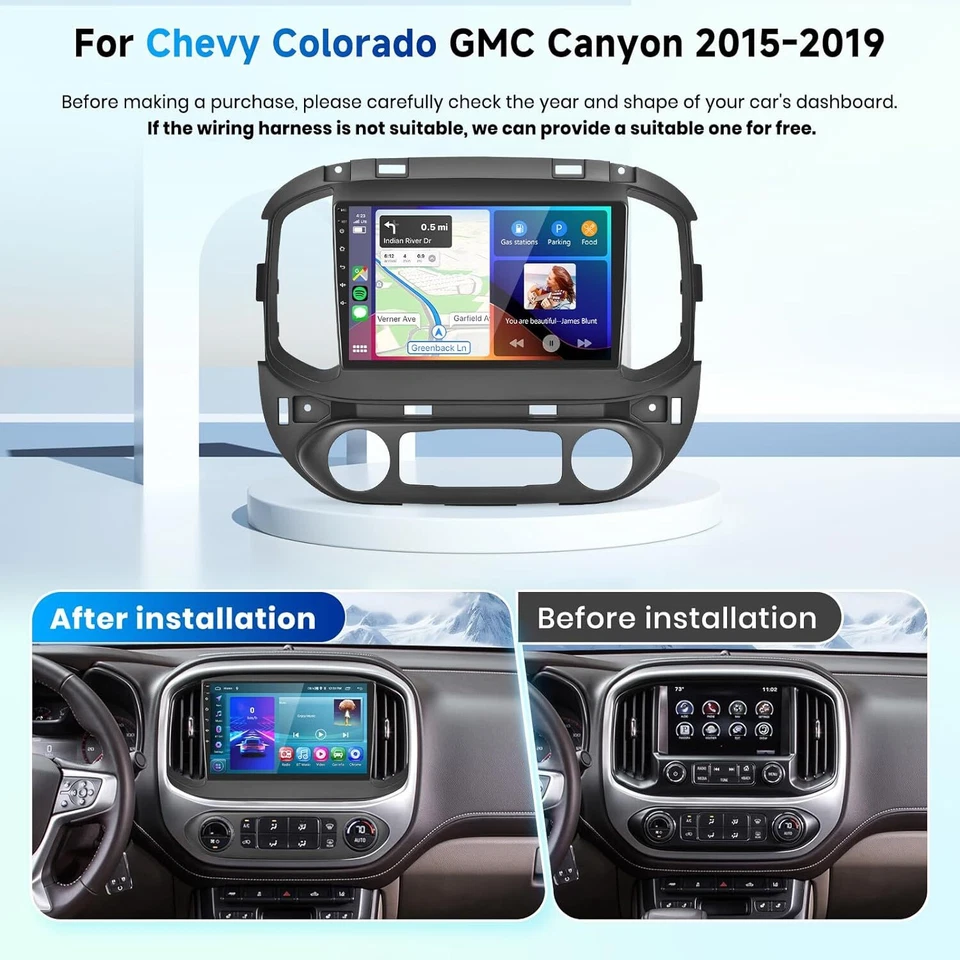 For 2015-2019 Chevrolet Colorado GMC Canyon CarPlay FM GPS Navi Camera Car Radio Foto 3 de 4