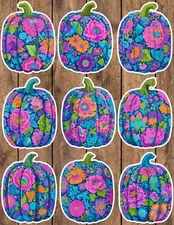 Neon Floating Pumpkin Vinyl Stickers Set Scrapbooking Laptop Water Bottle