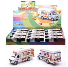 MODELLINO FURGONE STATICO KINSMART ICE CREAM/FAST FOOD TRUCK CM 12,5