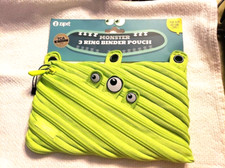 Zipit Monster 3 Ring Binder Pouch Neon Green