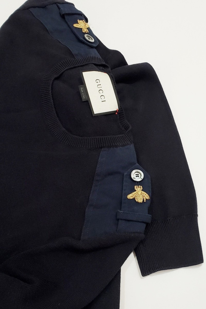 GUCCI ストライプ ブレザー 黒 Reversible nylon canvas jacket in dark blue | GUCCI® TR