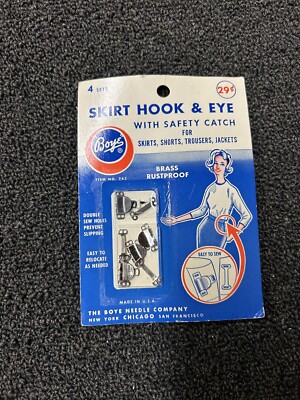 Vintage Boye Needle Skirt Hooks, New In Package