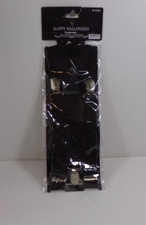 Spirit Halloween Suspenders New Never Used 1.0x36.5inches 2.5x93cm BLK clip on
