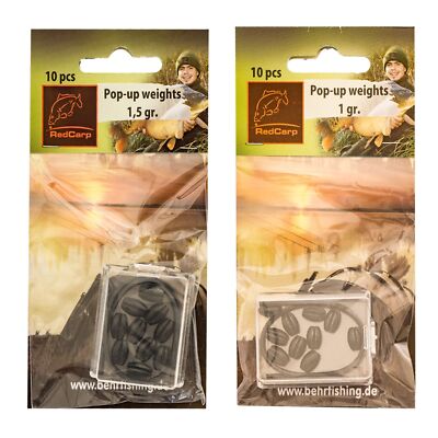 10 Pop Up Weights mit Schlauch 1 - 1,5 g Blei Gewichte für Karpfen Montagen Rigs