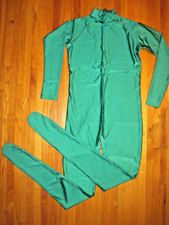 Plus Size Shiny Green Long Sleeve T Neck Footed Unitard Size 2XL-16-18 New