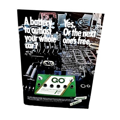 1970 Exide Willard Car Battery Vintage Magazine Print Ad 70s