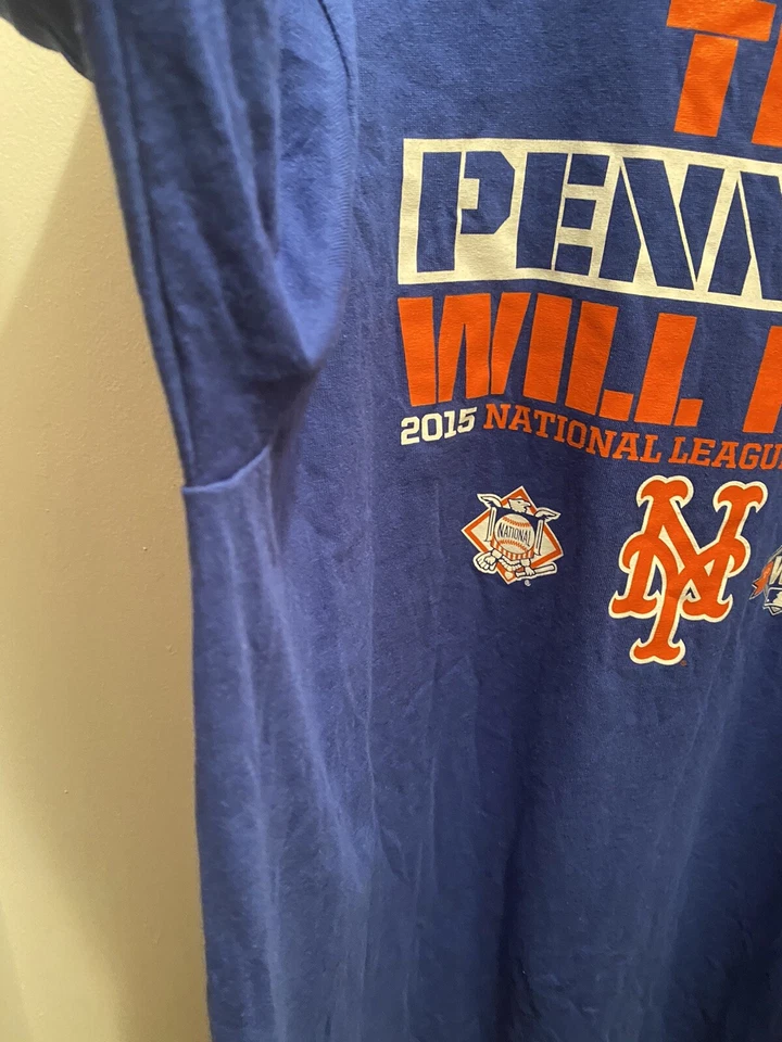 New York Mets 2015 National League Champs The Pennant Rise Majestic MLB 3XL Blue - Image 4 of 4