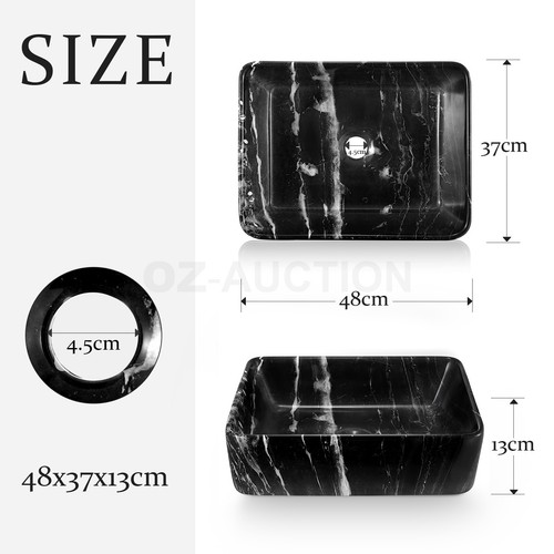 Bathroom Ceramic Basin Countertop Mount Vessel Vanity Sink Hand Washing Bowl - Picture 9 of 12