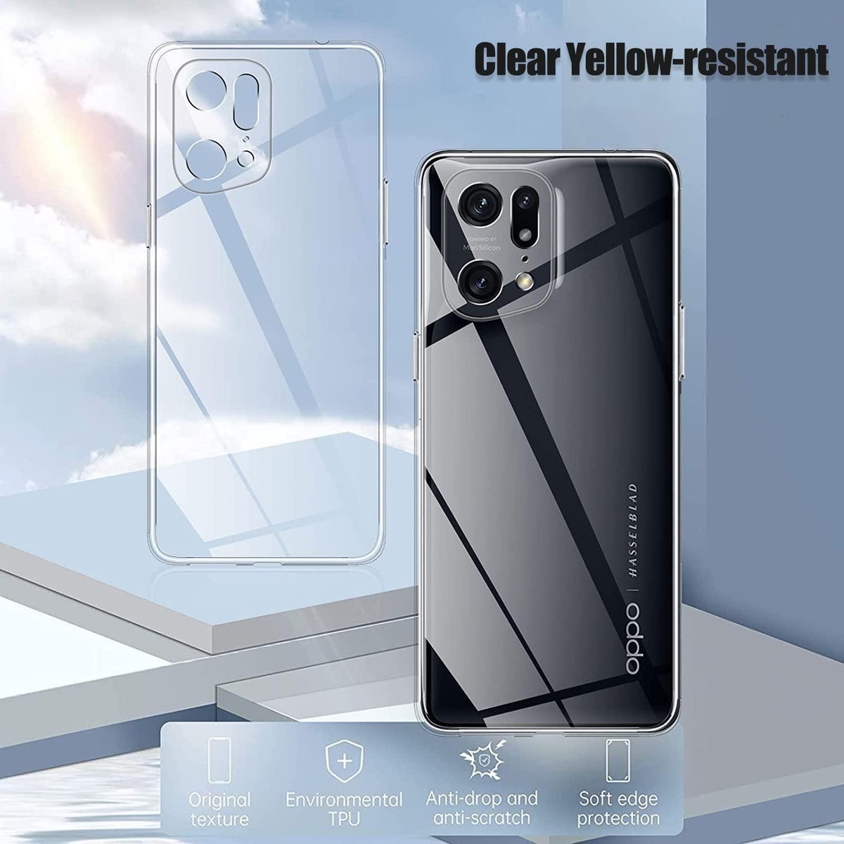 Cadorabo Custodia 360° Trasparente Per Oppo Find X5 Pro - Protezione Integrale Anteriore E Posteriore