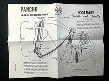 Marx Johnny West Pancho Bridle  Saddle 1st Issue EQUIPMENT MANUAL Copy P-1959