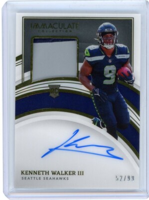2022 Panini Immaculate Rookie Patch Auto #124 Kenneth Walker III