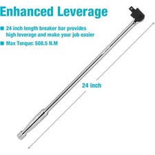 12 Drive 24 Breaker Bars Heavy Duty 240 Flex Head Spring-loaded Detent Ball