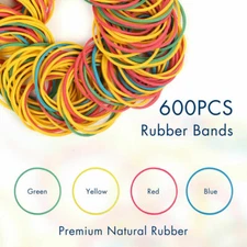 600PCS Elastic Sturdy Rubber Bands Multicolor 