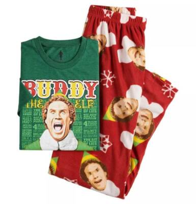 Mens Pajamas pc Holiday Christmas Buddy The Elf Nutcracker