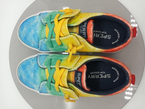 Niñas Talla 11M Arco Iris Brillante Bote Top Sider Skate Sperry Informal Zapatos sin cordones - Imagen 4 de 8