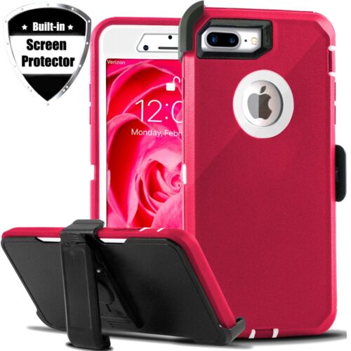 For iPhone 7 8 Plus Shockproof Rugged Case With Belt Clip & Screen Protector - Picture 13 of 16
