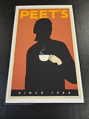 Vintage PEET'S COFFEE 35th Anniversary ART POSTER PRINT  Michael Schwab 