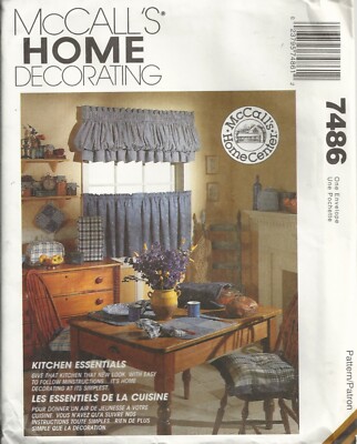 MCCALLS HOME DECORATING 7486 KITCHEN ESSENTIALS SEWING PATTERN  1995